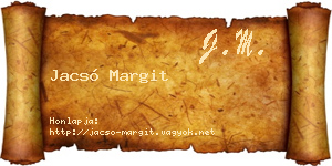 Jacsó Margit névjegykártya